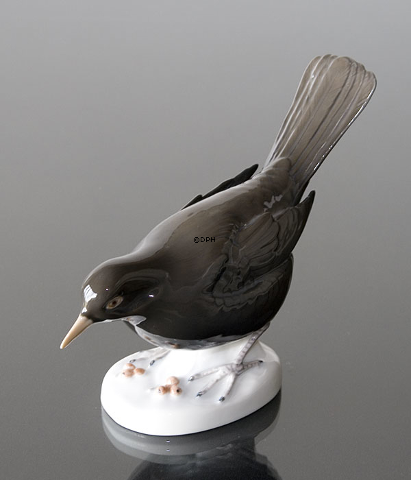 Amsel sitzend, Bing & Gröndahl Vogelfigur Nr. 2405