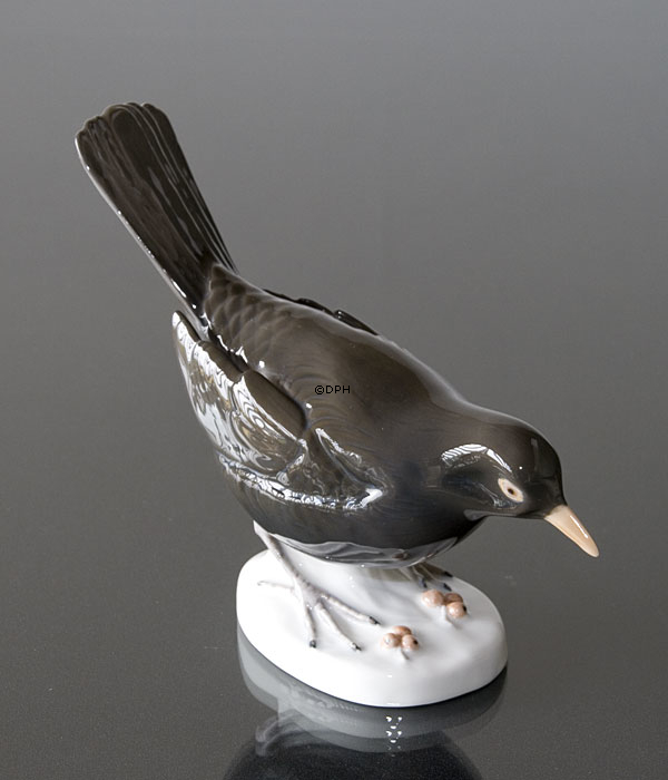 Amsel sitzend, Bing & Gröndahl Vogelfigur Nr. 2405