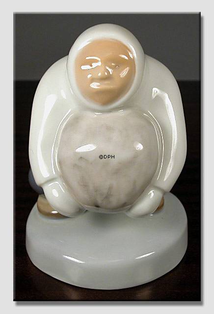Inuit (Grönländer) hebt einen Stein 11cm, Bing & Gröndahl Figur Nr. 2410