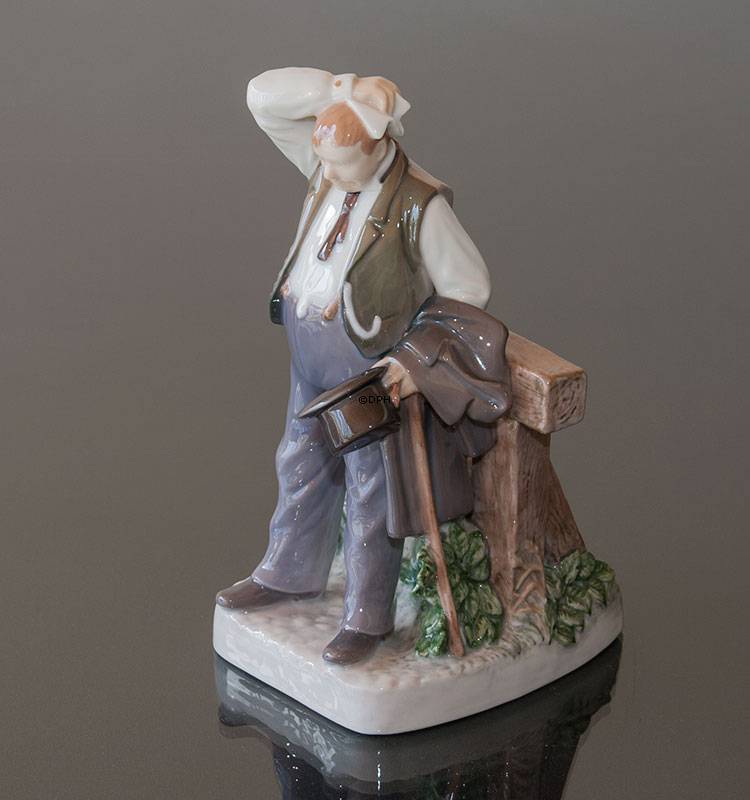 Durst, durstiger Mann, Bing & Gröndahl Figur Nr. 495 oder 2435