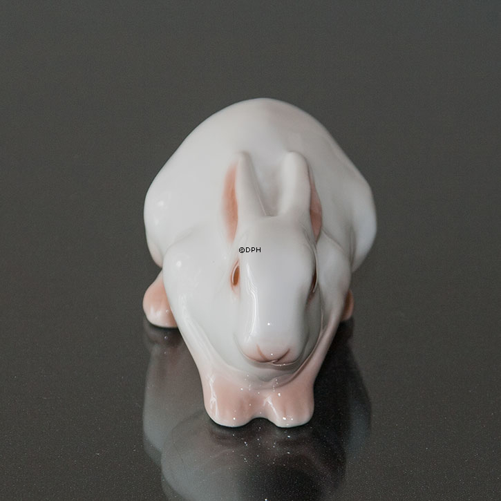 Weißes Kaninchen liegend, Bing & Gröndahl Figur Nr. 2441