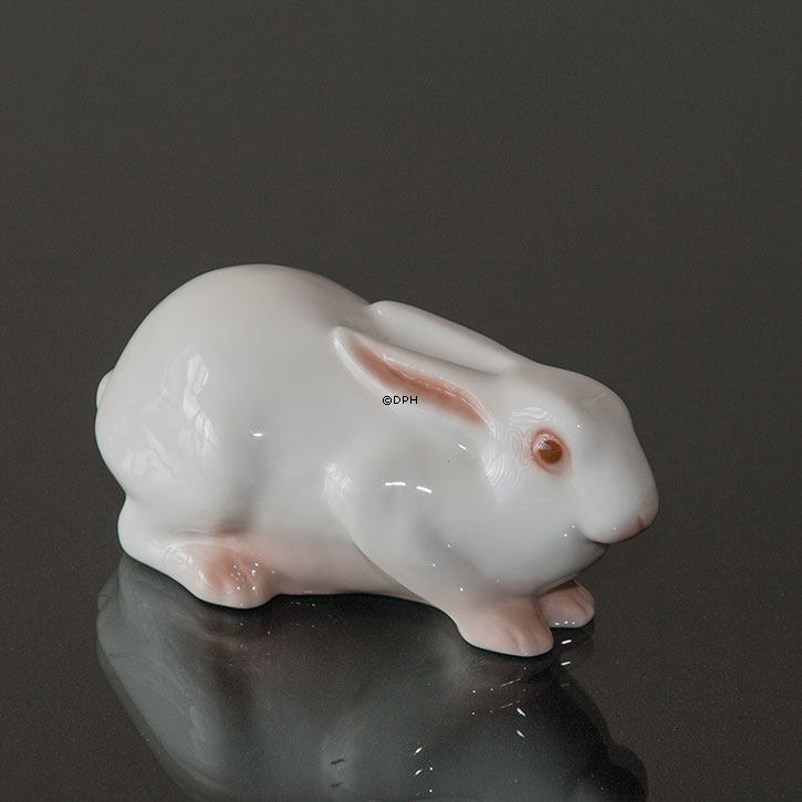 Weißes Kaninchen liegend, Bing & Gröndahl Figur Nr. 2441