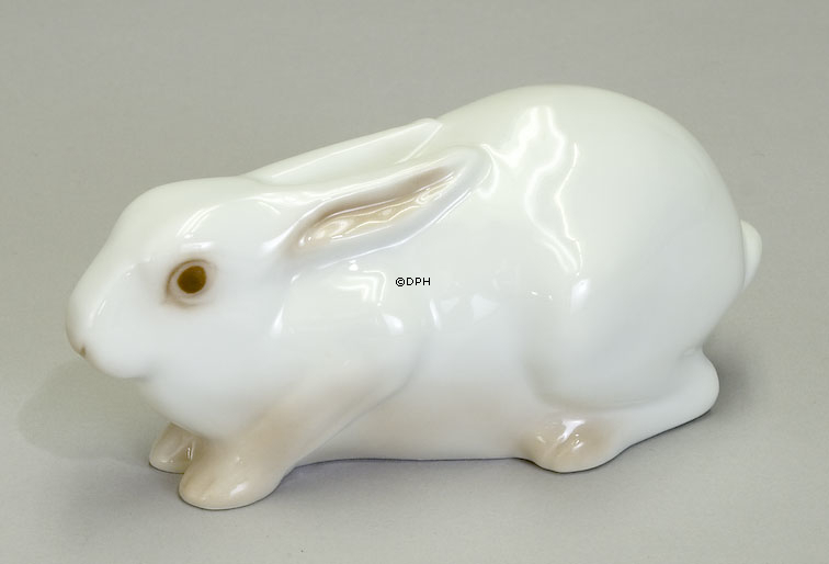 Weißes Kaninchen liegend, Bing & Gröndahl Figur Nr. 2441