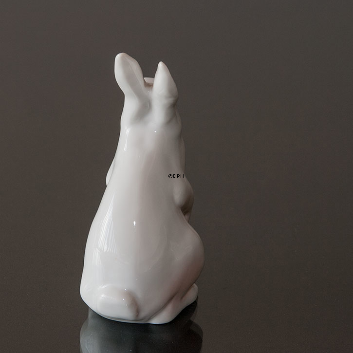 Weißes Kaninchen, stehend halten Ausschau, Bing & Gröndahl Figur Nr. 2443