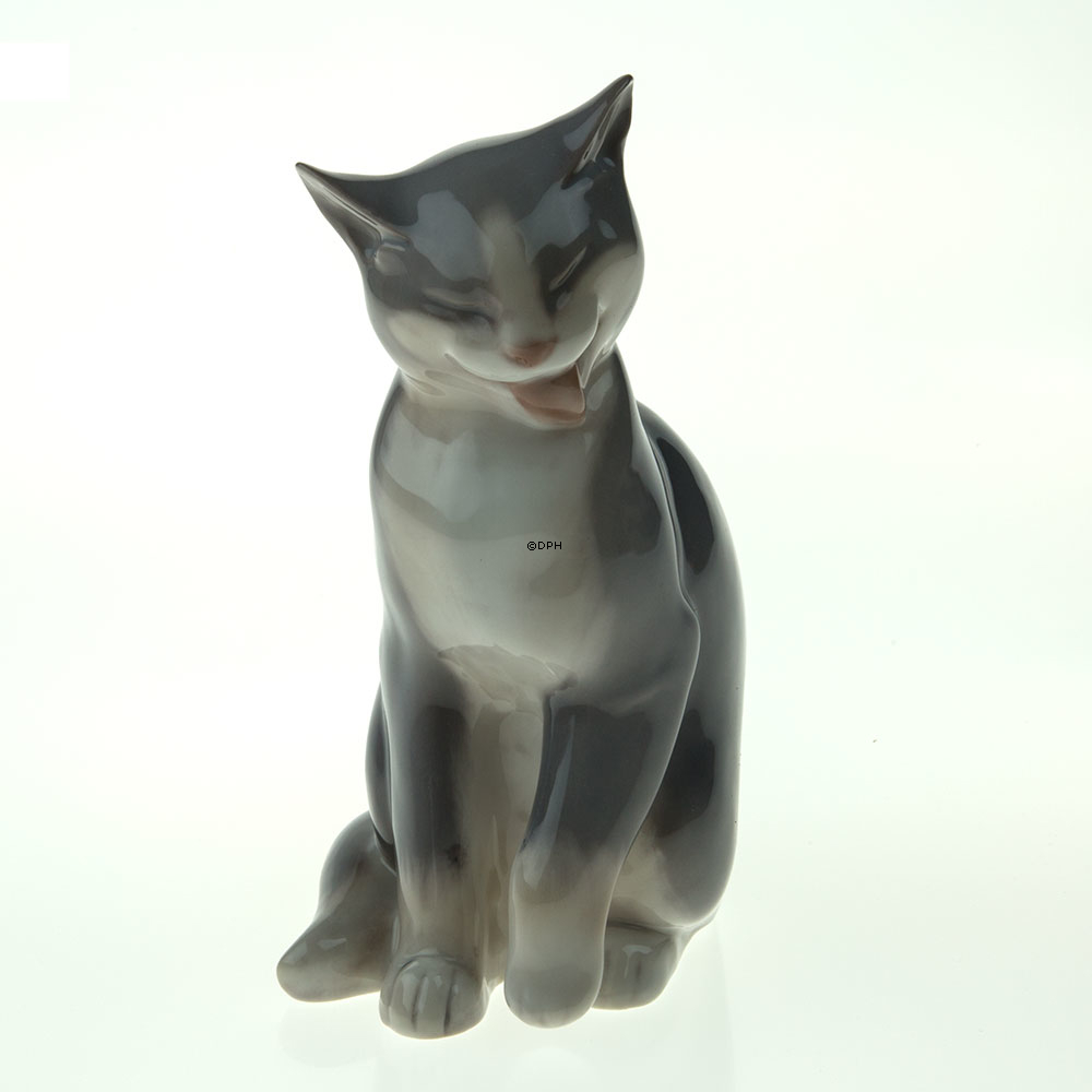 Graue Katze, Bing & Gröndahl Katze Figur Nr. 2452