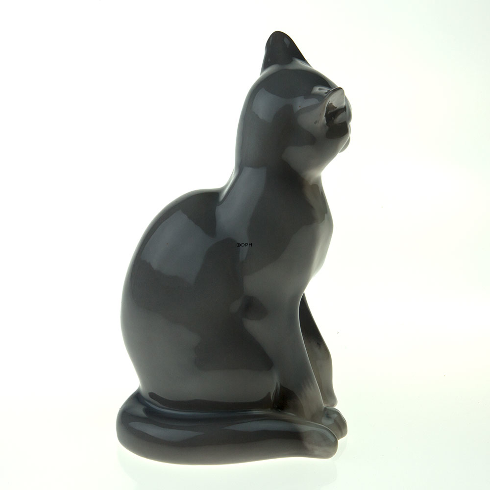 Graue Katze, Bing & Gröndahl Katze Figur Nr. 2452