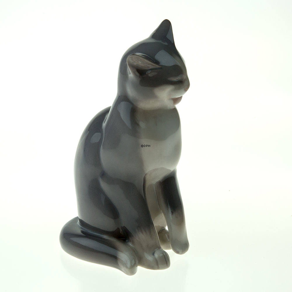 Graue Katze, Bing & Gröndahl Katze Figur Nr. 2452