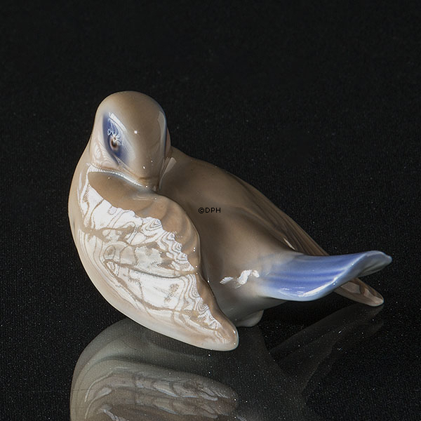 Schlafender Vogel, Bing & Gröndahl Vogelfigur Nr. 2461