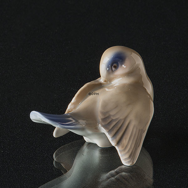 Schlafender Vogel, Bing & Gröndahl Vogelfigur Nr. 2461