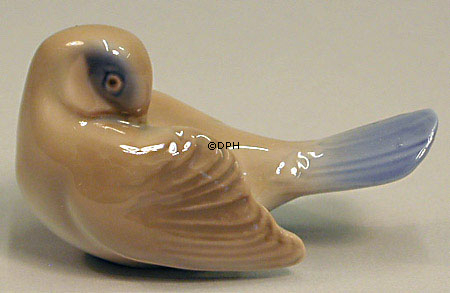 Schlafender Vogel, Bing & Gröndahl Vogelfigur Nr. 2461