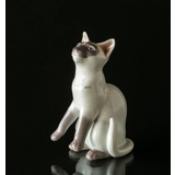 Weiße Siamkatze, Bing & Gröndahl Katze Figur nr. 2464
