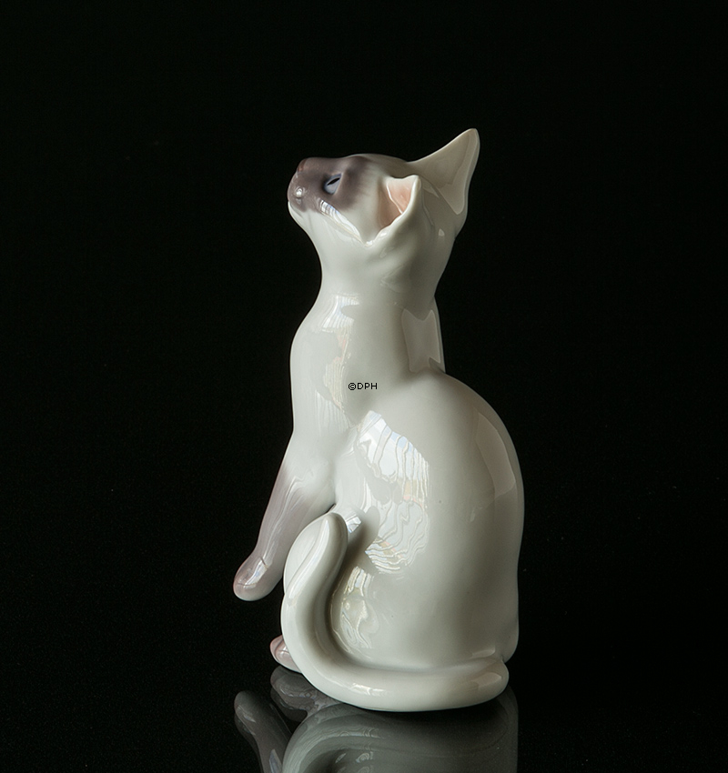 Weiße Siamkatze, Bing & Gröndahl Katze Figur nr. 2464