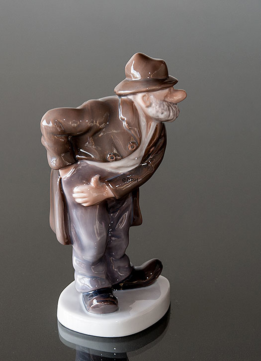 Sofus der lustige Vagabund, der eine Münze findet, Bing & Gröndahl Vagabunden Figur Nr. 2473