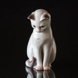 Weiße Katze, Bing & Gröndahl Katze Figur Nr. 2476