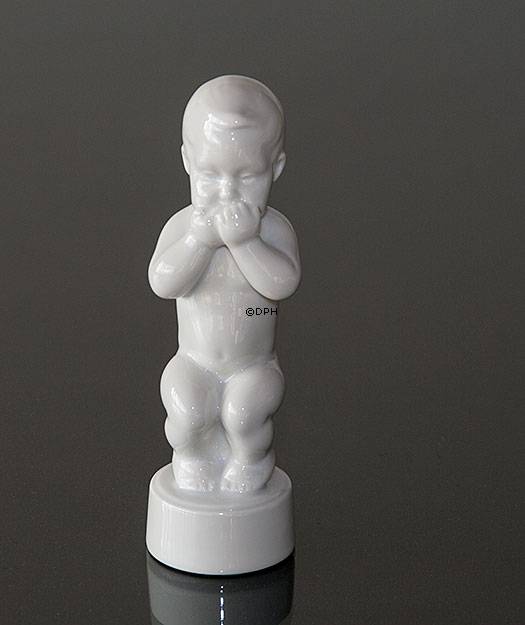 Kann nicht sprechen, weiße Bing & Gröndahl Kinderfigur Nr. 498 oder 2498