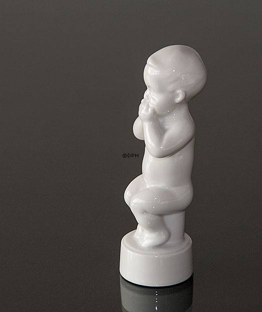 Kann nicht sprechen, weiße Bing & Gröndahl Kinderfigur Nr. 498 oder 2498