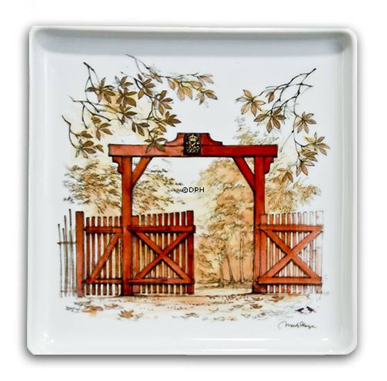 Schale mit dem roten Tor zu Dyrehaven (Der Hirschgarten), Bing & Gröndahl Nr. 363-7030