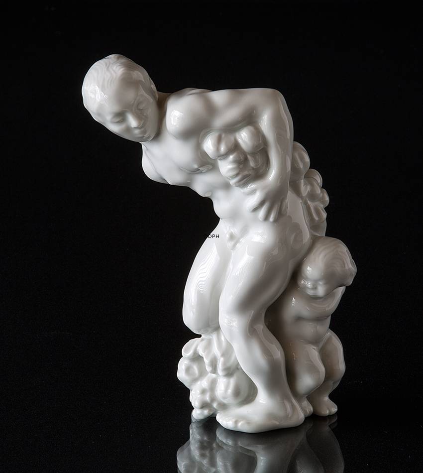 Mann und Kind mit Überschuss von Früchte (Kain), Bing & Gröndahl Figur Nr. 4032