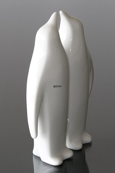 Paar Pinguine, Bing & Gröndahl Figur Nr. 4205, entworfen von Agnethe Jørgensen