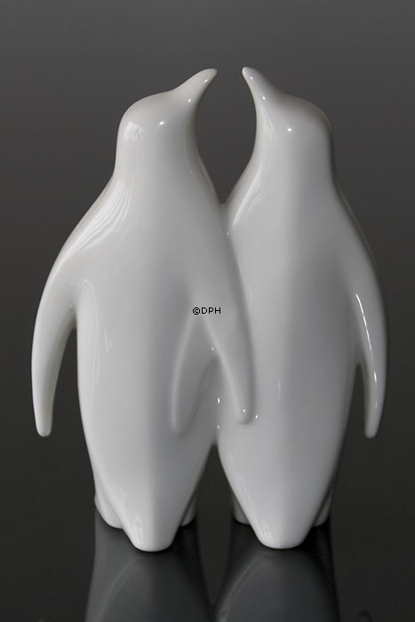 Paar Pinguine, Bing & Gröndahl Figur Nr. 4205, entworfen von Agnethe Jørgensen