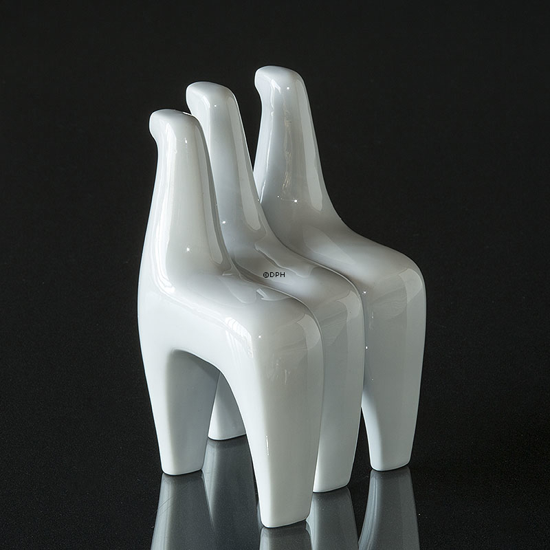 Drei Pferde, Bing & Gröndahl Figur Weiß Nr. 4207