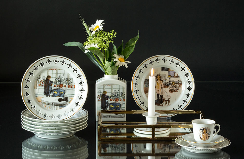 Carl Larsson Geschirr. Tasse und Untertasse, Motiv Nr. 4 Nr. 4504-305, Bing & Gröndahl