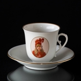Carl Larsson Geschirr. Tasse und Untertasse, Motiv Nr. 6 Nr. 4506-305, Bing & Gröndahl