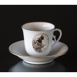 Carl Larsson Geschirr. Tasse und Untertasse, Motiv Nr. 7 Nr. 4507-305, Bing & Gröndahl