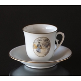 Carl Larsson Geschirr. Tasse und Untertasse, Motiv Nr. 8 Nr. 4508-305, Bing & Gröndahl