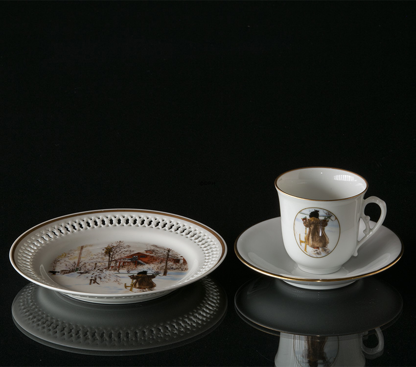 Carl Larsson Geschirr. Tasse und Untertasse, Motiv Nr. 12 Nr. 4512-305, Bing & Gröndahl