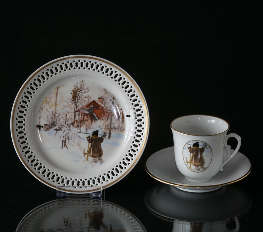 Carl Larsson Geschirr. Kuchenteller, Motiv Nr. 12 Nr. 4512-616, Bing & Gröndahl