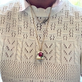Bing & Gröndah Fingerhut mit Kette, Rot Blume