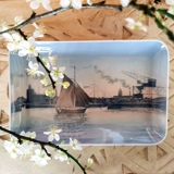 Schale mit Segelschiff bei der Einfahrt in den Hafen, Bing & Gröndahl Nr. 581-456