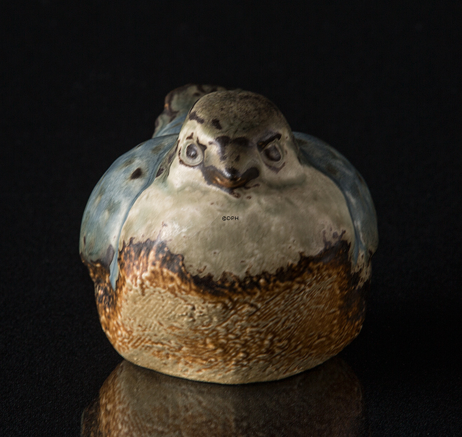 Vogel liegend, Bing & Gröndahl Steingut Figur Nr. 7013