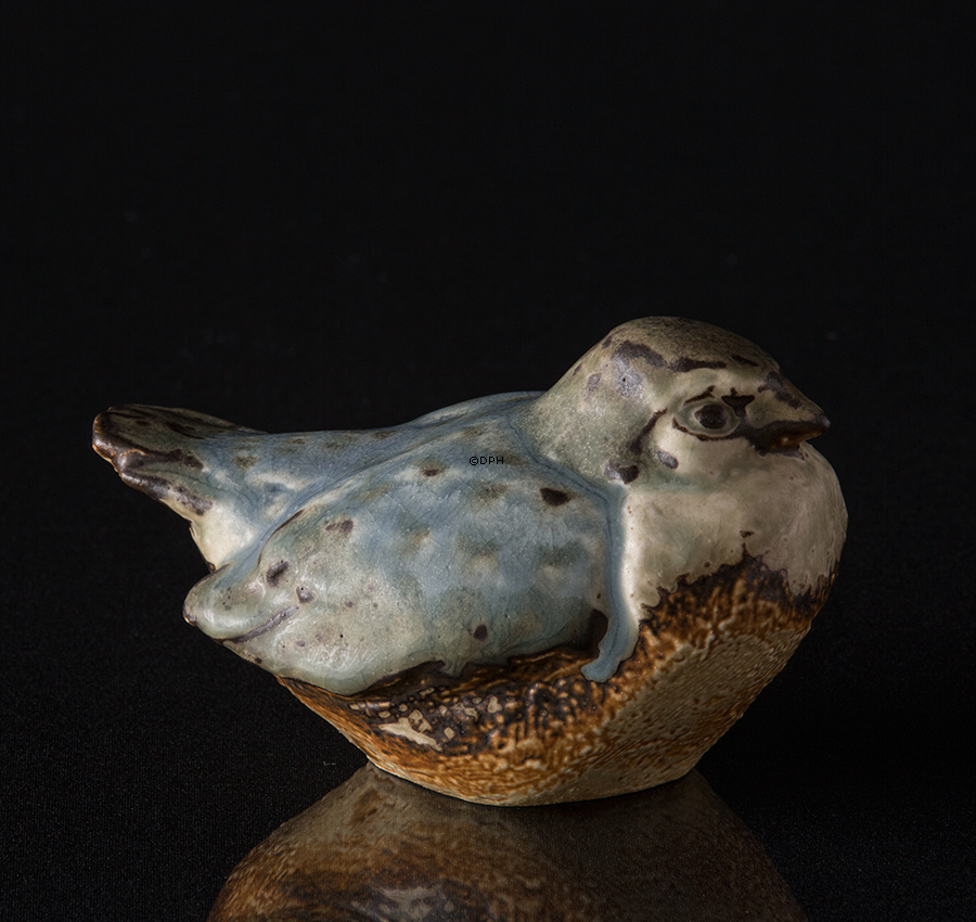 Vogel liegend, Bing & Gröndahl Steingut Figur Nr. 7013