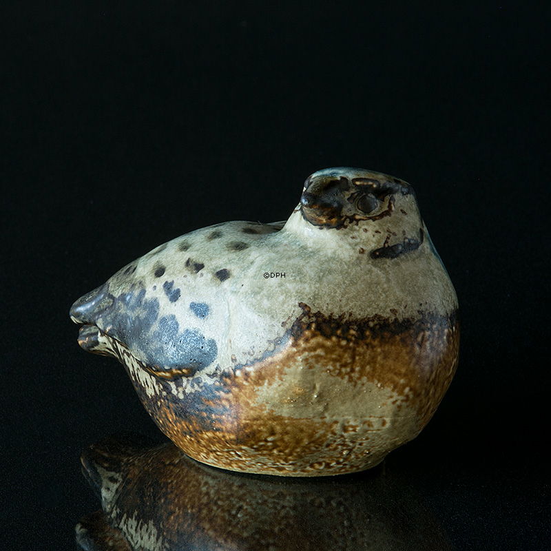 Steingut Vogel schaut zur Seite Figur, Bing & Gröndahl Nr. 7014