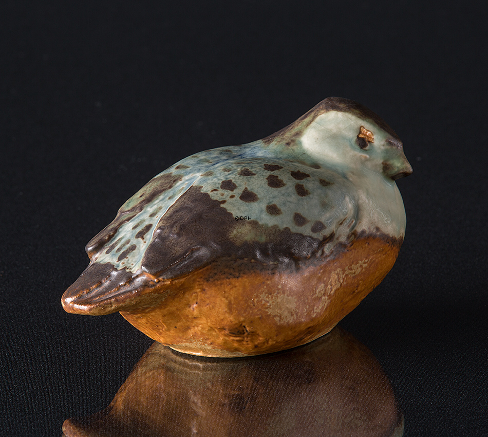 Steingut Vogel schaut zur Seite Figur, Bing & Gröndahl Nr. 7015