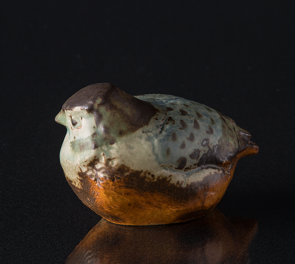 Steingut Vogel schaut zur Seite Figur, Bing & Gröndahl Nr. 7015