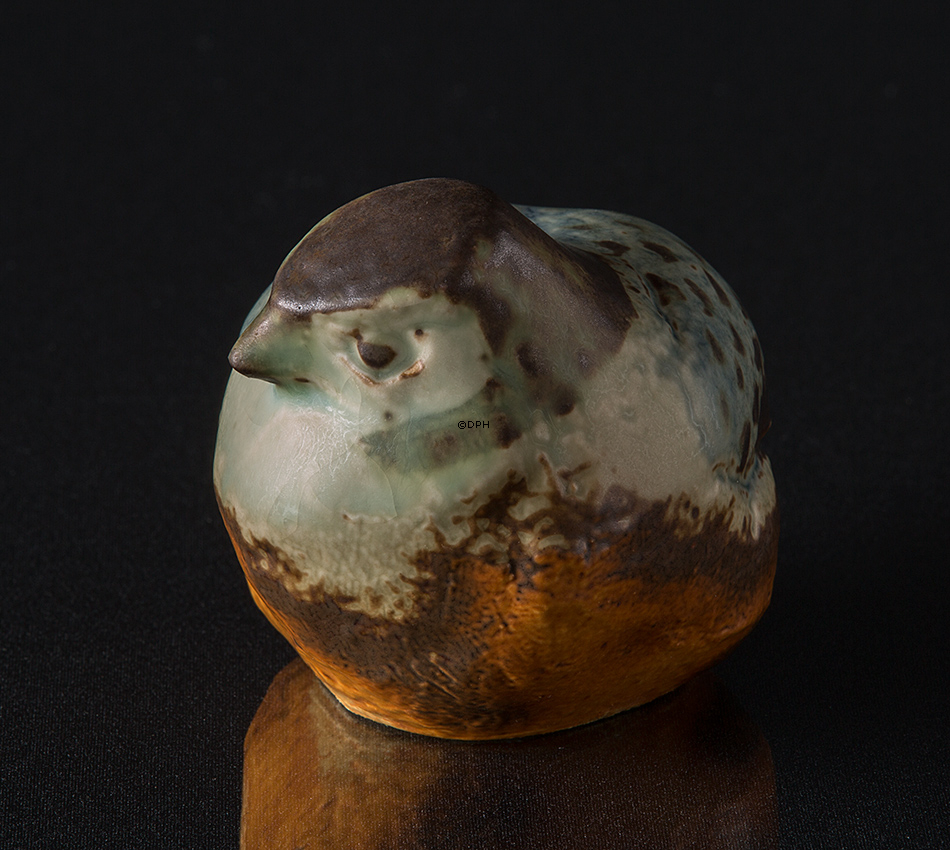 Steingut Vogel schaut zur Seite Figur, Bing & Gröndahl Nr. 7015