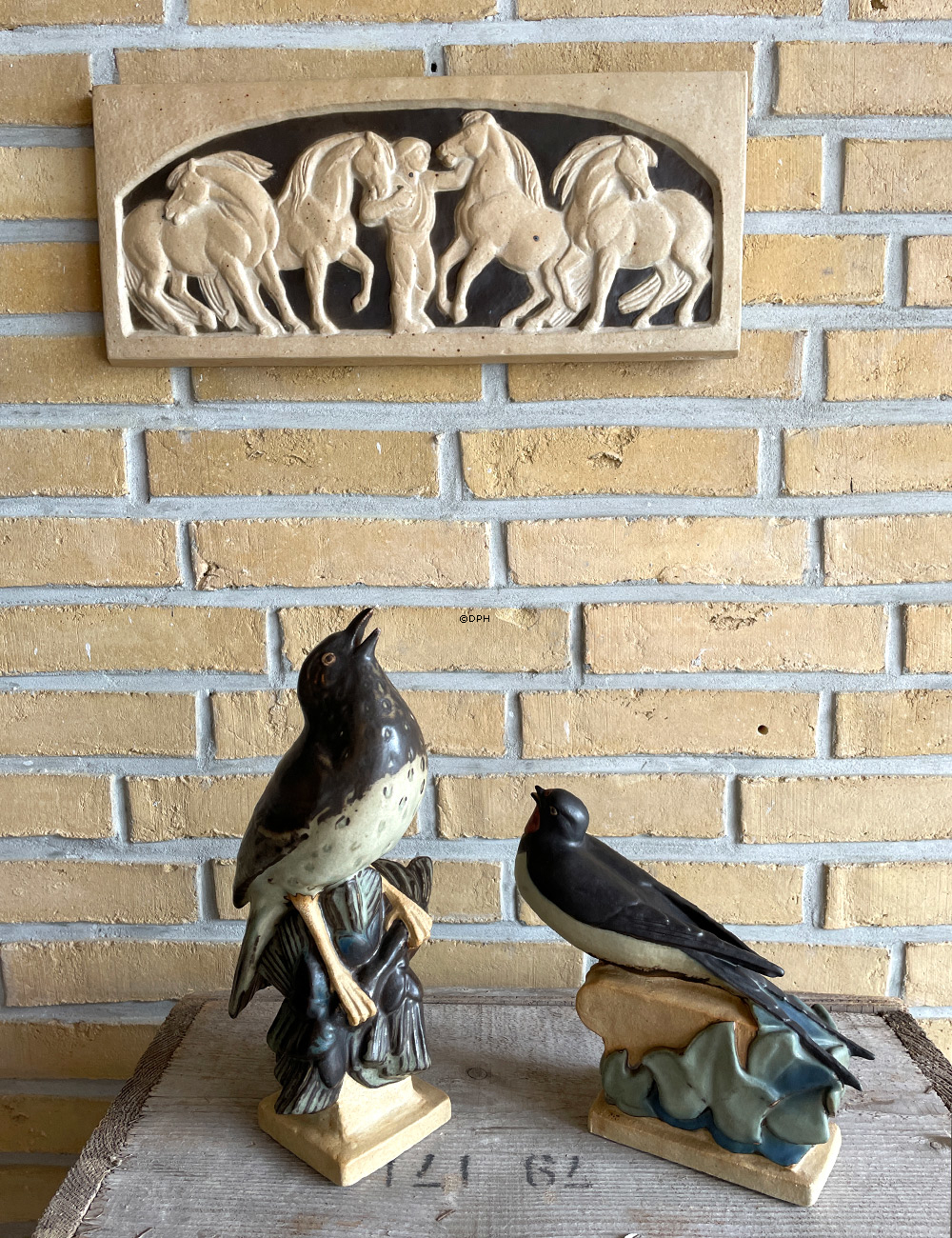 Drossel, Bing & Gröndahl Steingut Figur Nr. 7037