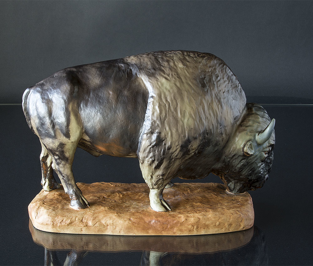 Bison oder Büffel Stier, Bing & Gröndahl Figur (Selten) Nr. 7054