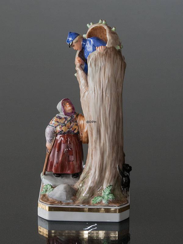 Das Feuerzeug Der Soldat und die Hexe am hohlen Baum, Bing & Gröndahl Überglasurfigur Nr. 8051