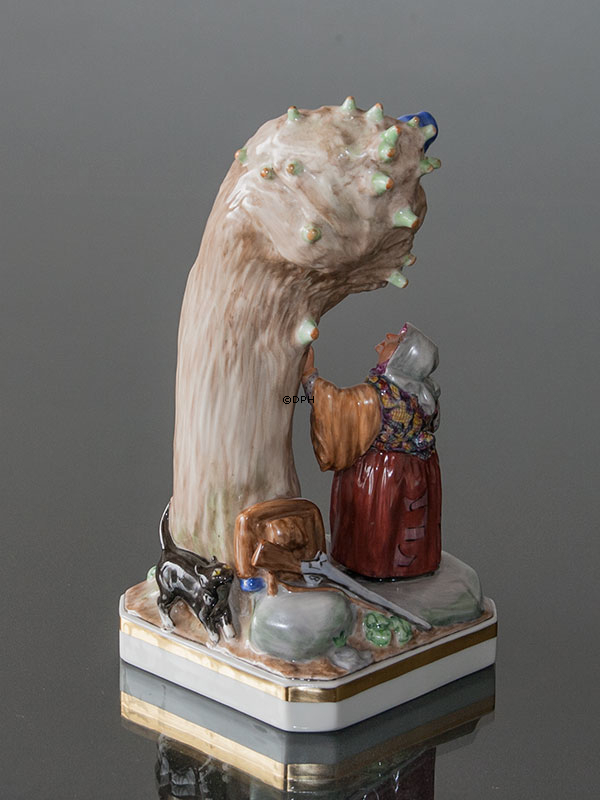 Das Feuerzeug Der Soldat und die Hexe am hohlen Baum, Bing & Gröndahl Überglasurfigur Nr. 8051