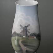 Vase mit Landschaft mit Mühle, Bing & Gröndahl