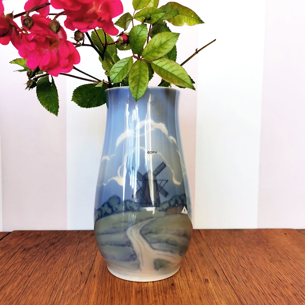 Vase mit Landschaft mit Mühle, Bing & Gröndahl Nr. 8522-210