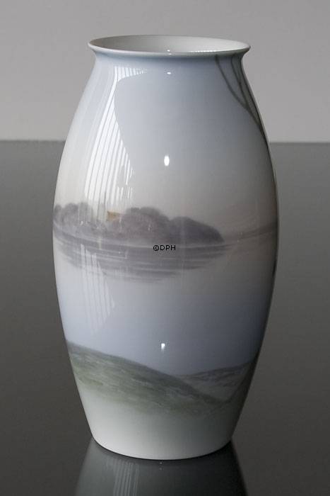 Vase mit Landschaft mit Bäumen, Bing & Gröndahl Nr. 8527-245