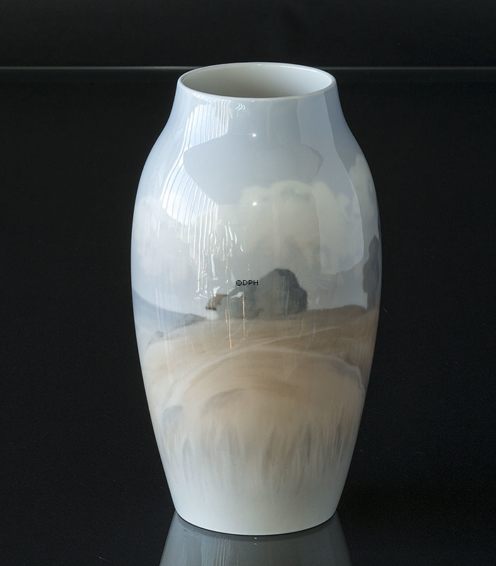 Vase mit Landschaft mit Bäumen, Bing & Gröndahl Nr. 8528-243