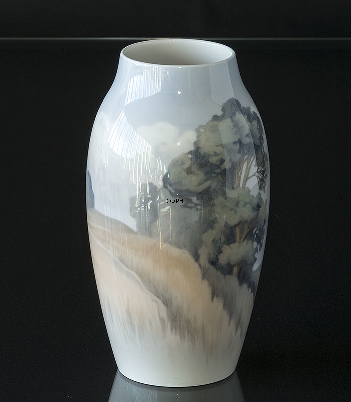 Vase mit Landschaft mit Bäumen, Bing & Gröndahl Nr. 8528-243