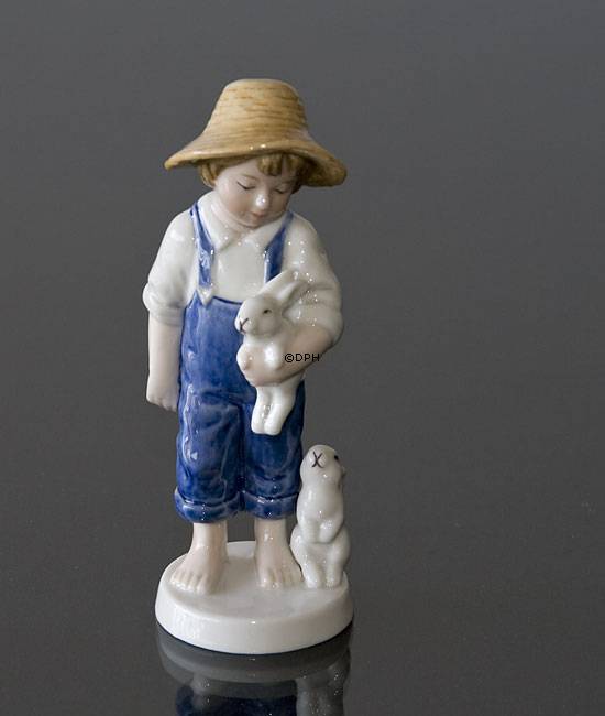2001 Bing & Gröndahl Jahresfigur, Junge mit Hase