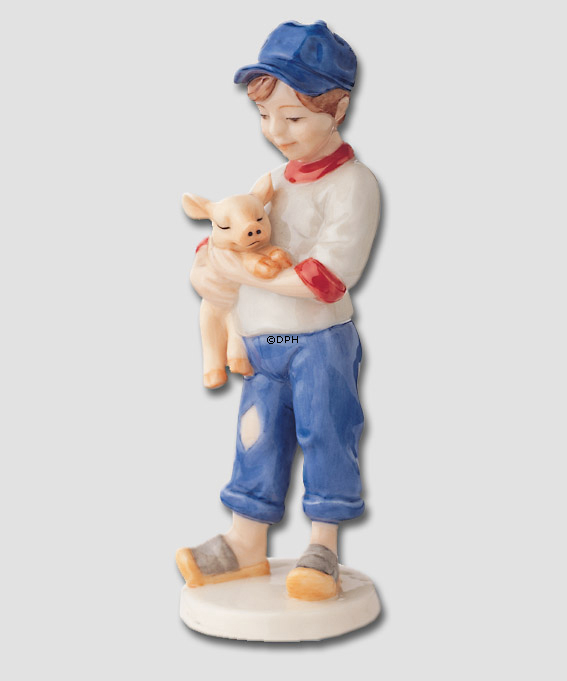 Junge mit Ferkel, Bing & Gröndahl Jahresfigur 2003